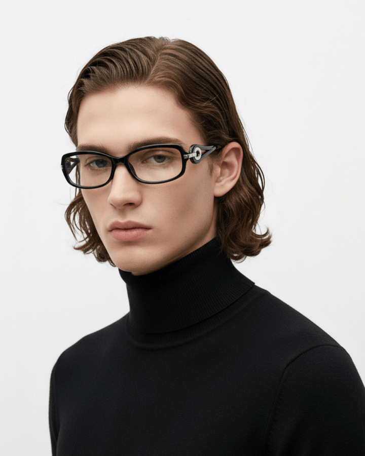 Metal Accent Square Glasses na2344