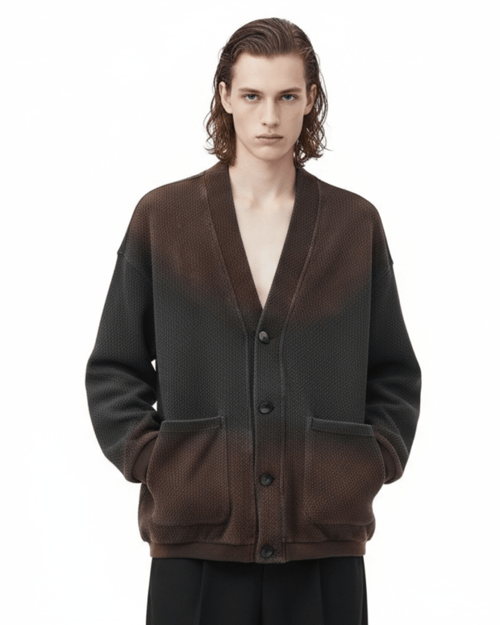 [Nanostudio] Gradient Waffle Knit Cardigan na2225