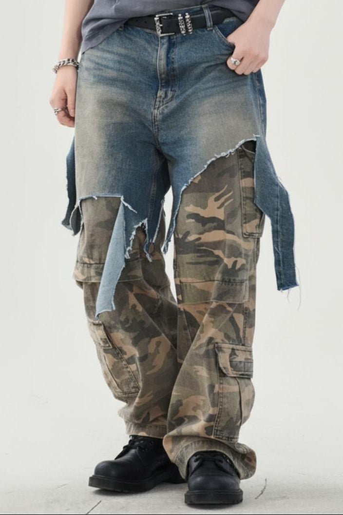 Layered Denim Pants   na2534