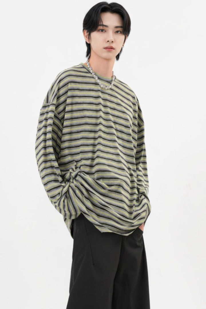 Striped Long-sleeve Tee  na2572