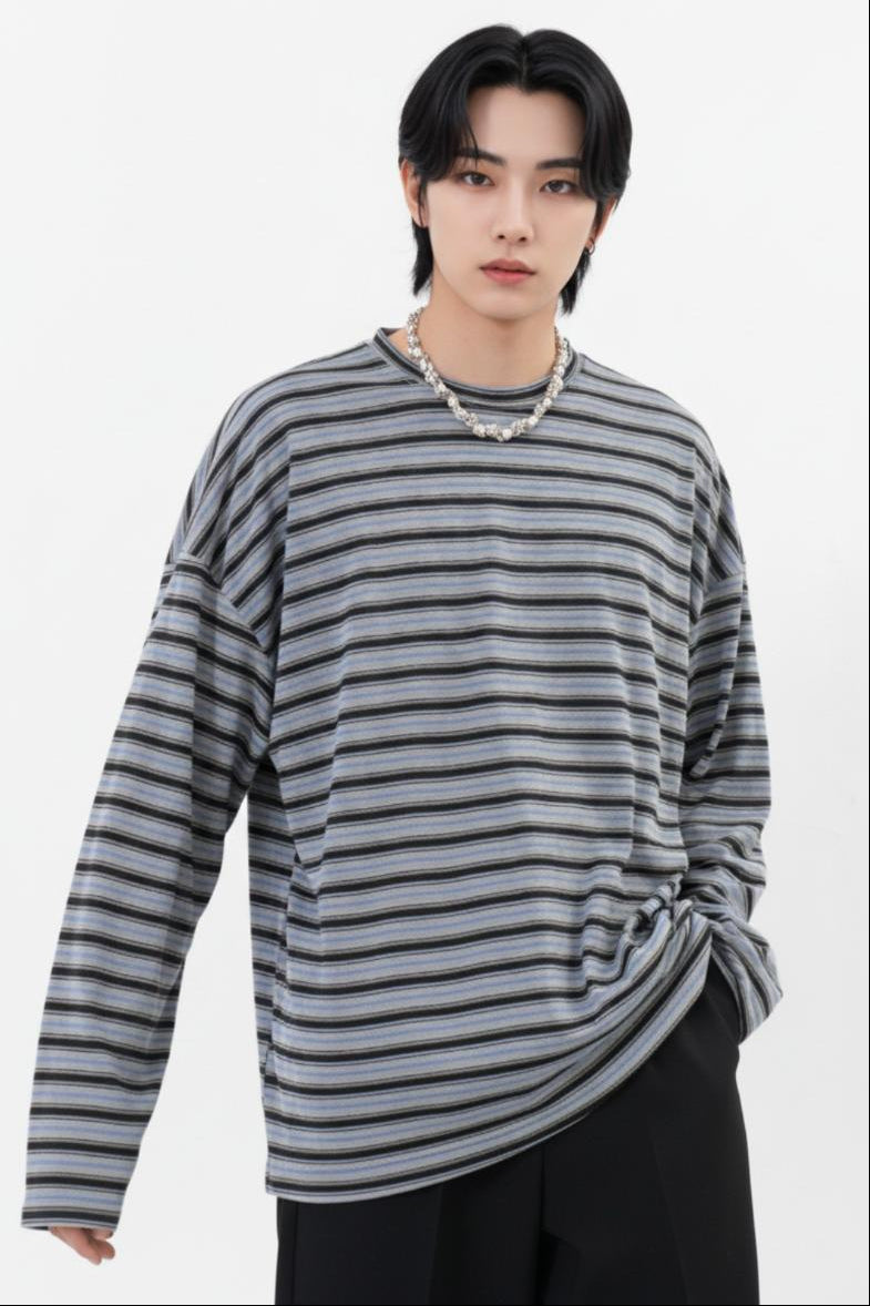 Striped Long-sleeve Tee  na2572