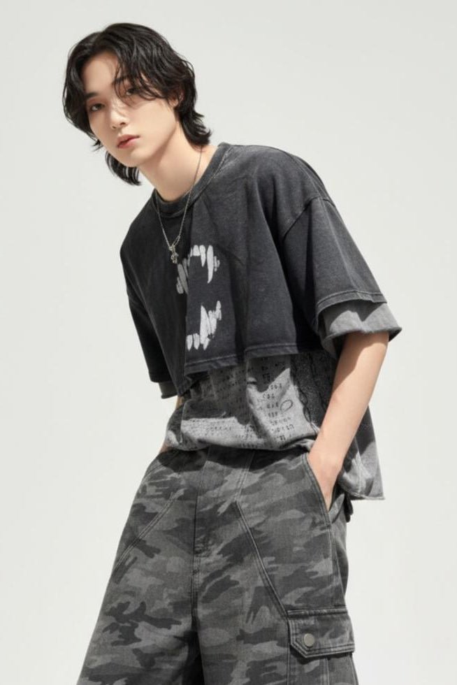 Layered Washed Tee  na2526