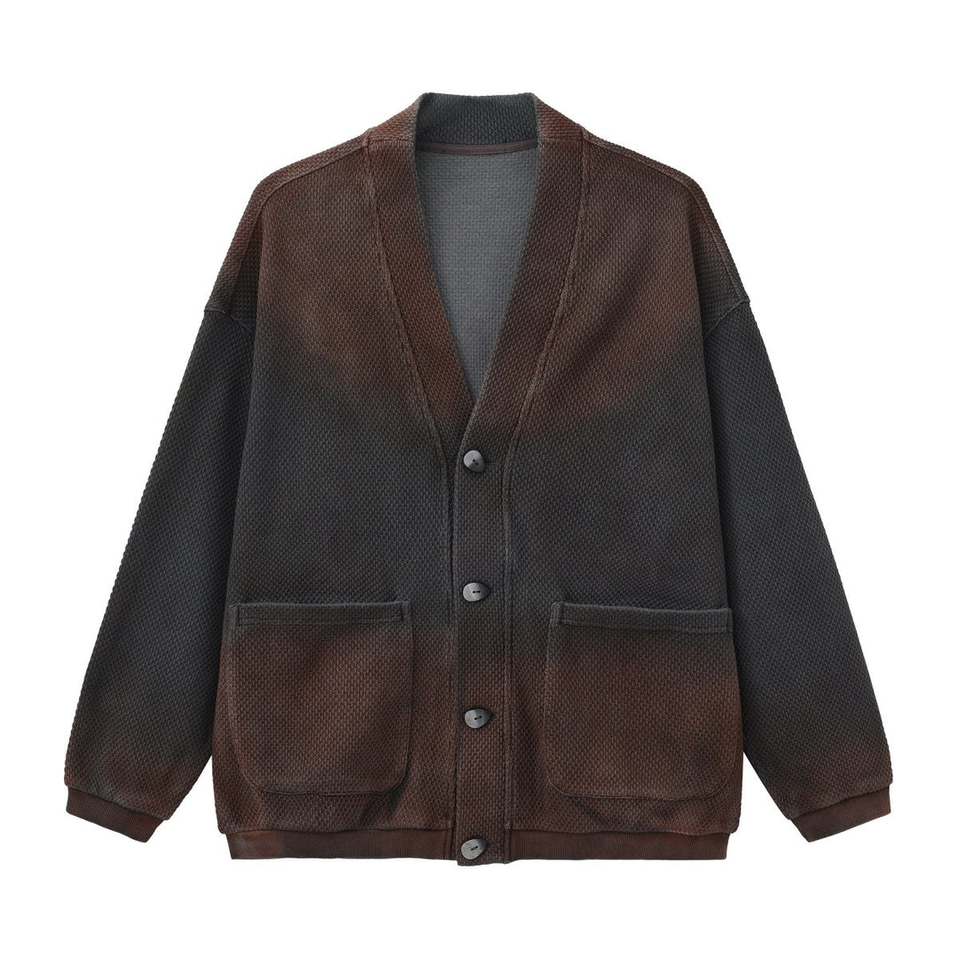 [Nanostudio] Gradient Waffle Knit Cardigan na2225