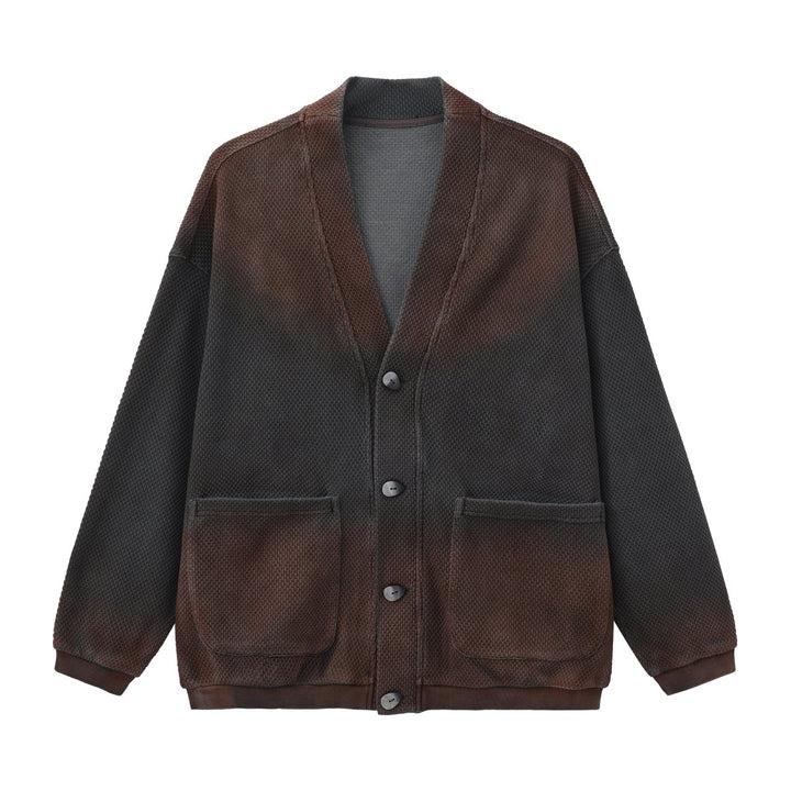 [Nanostudio] Gradient Waffle Knit Cardigan na2225