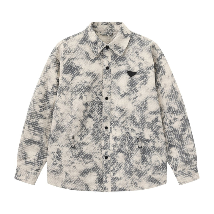 Nanostudio Art Texture Printed Shirt Jacket (na2197)