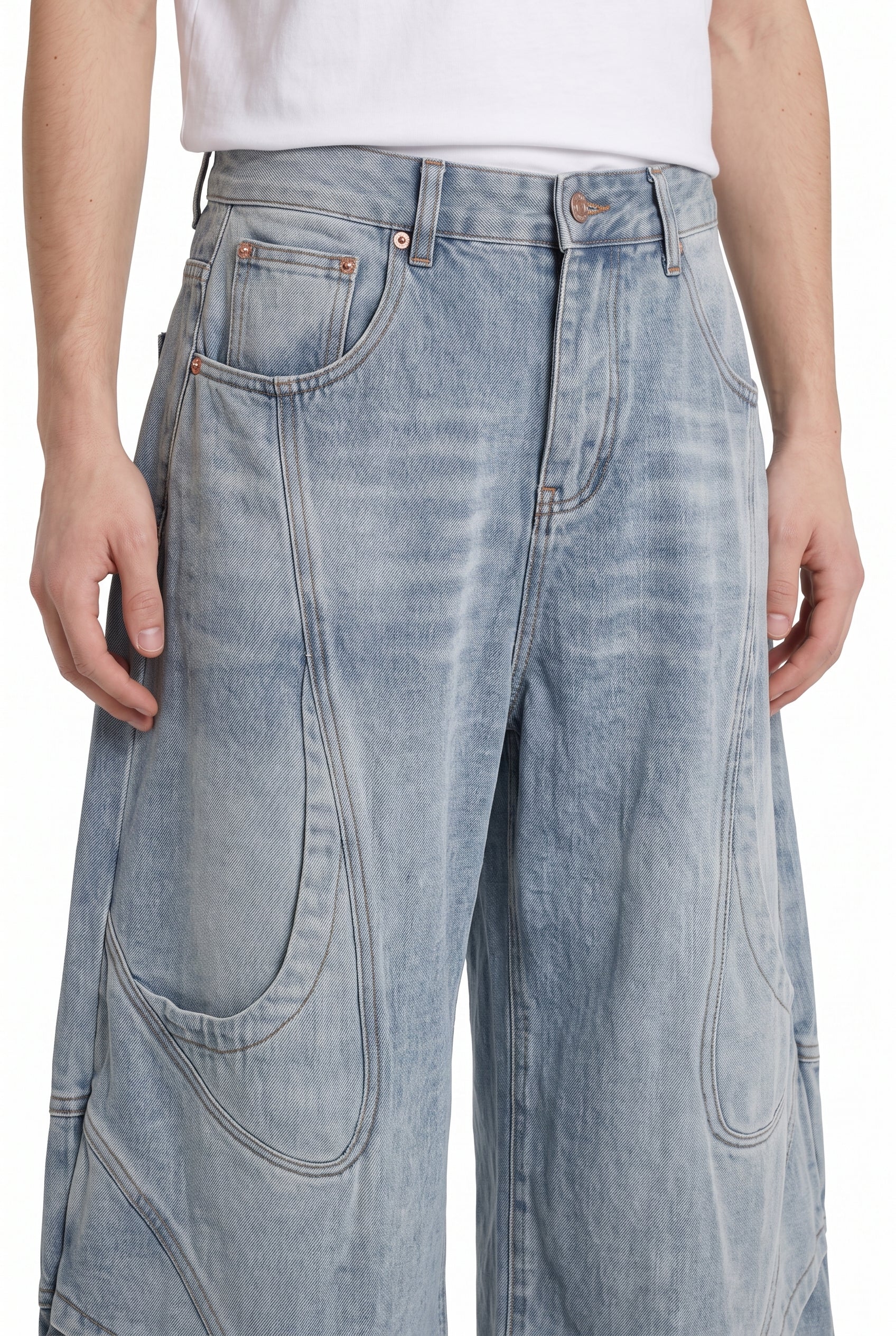 Curved Denim Pants na2822