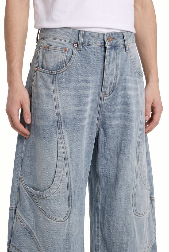 Curved Denim Pants na2822
