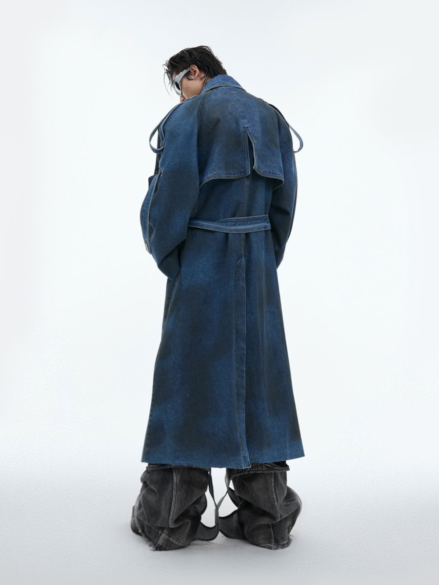 【CulturE】 vintage washed denim coat na1455