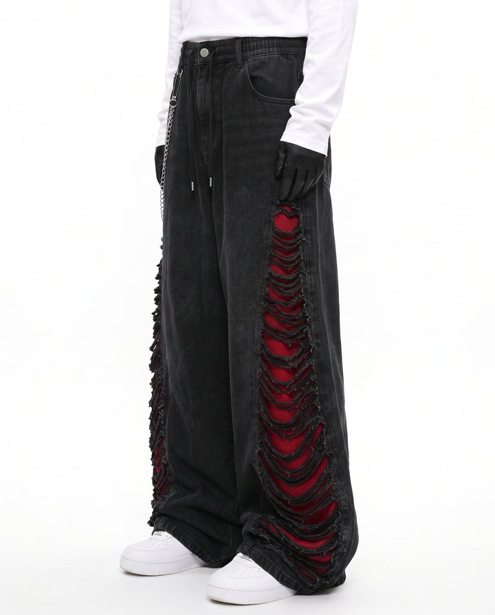 Distressed Wide Pants na3215