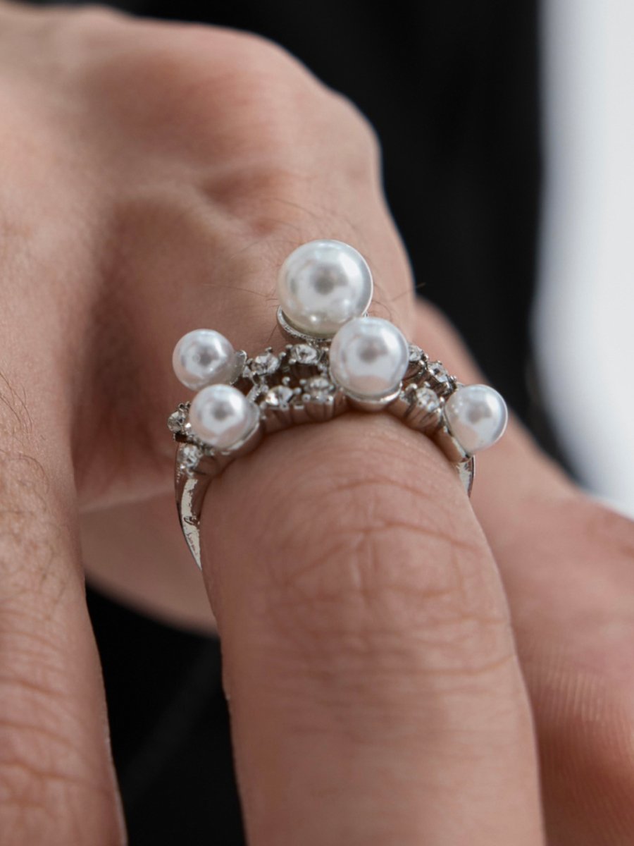 【Struc Ton】 Pearl Irregular Rings na1441