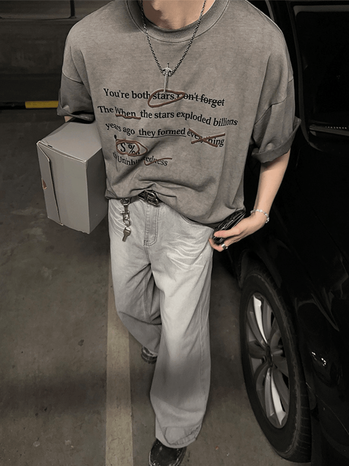 [JH HOMME] graffiti short-sleeved T-shirt na1321