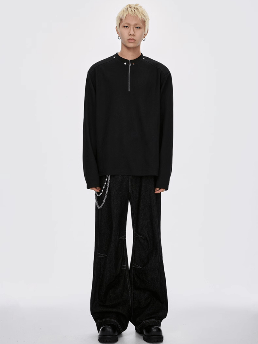 long-sleeved half-zip T-shirt na1947