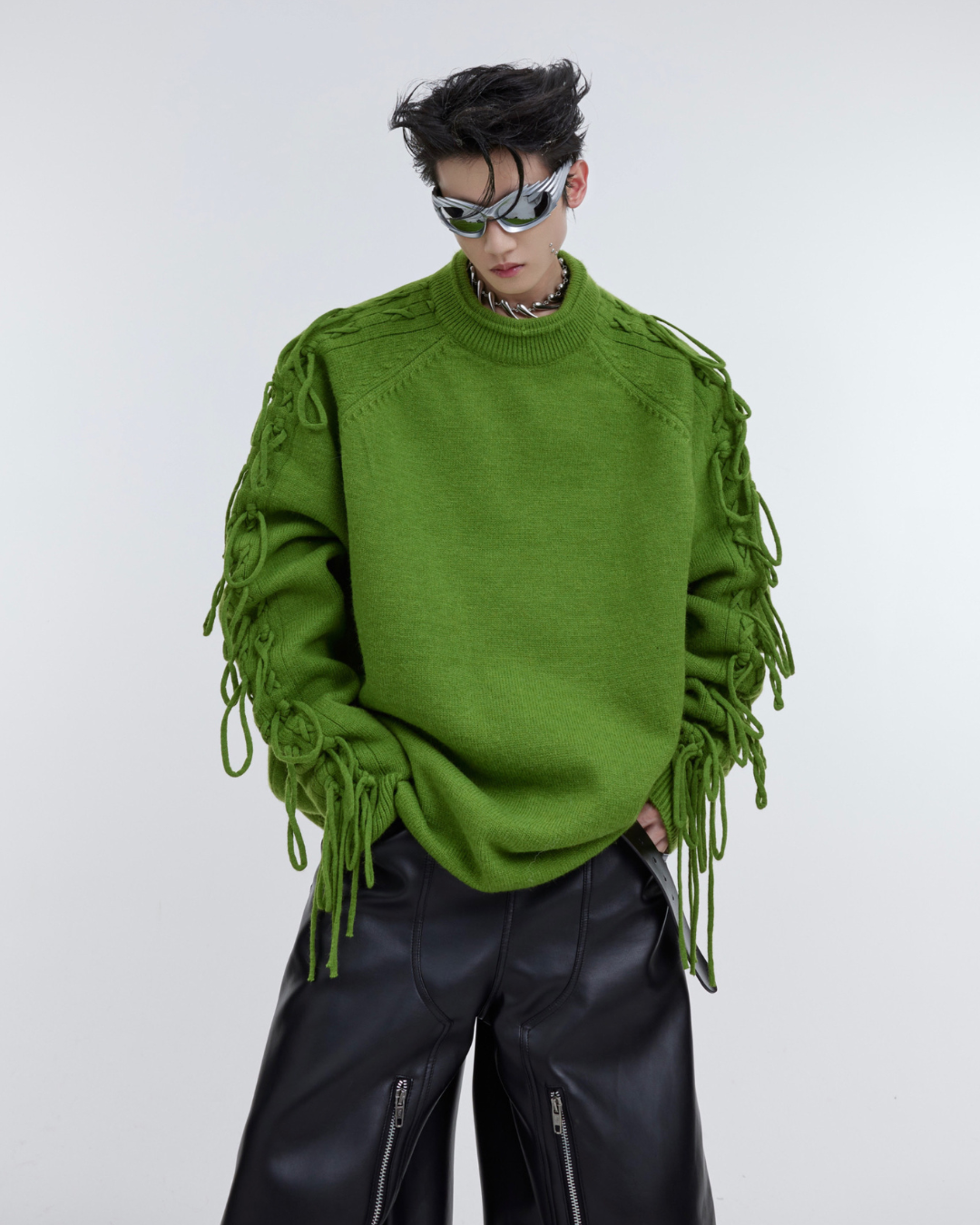 [ArguE CulturE] Fringe Arm Knit Sweater na2266