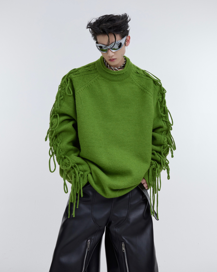 [ArguE CulturE] Fringe Arm Knit Sweater na2266