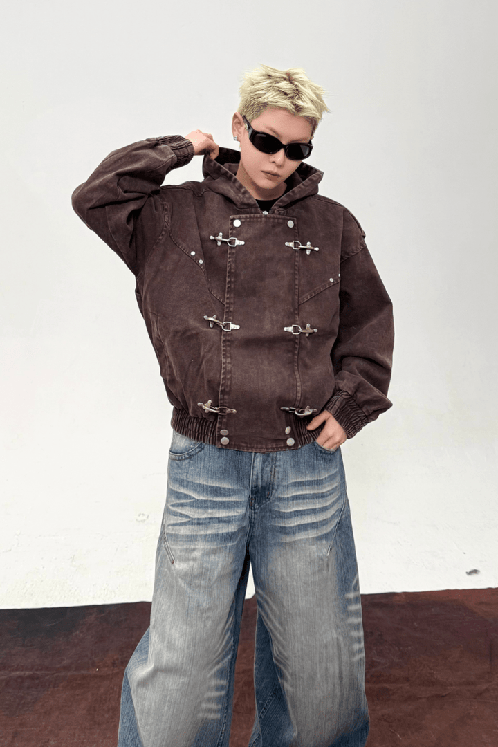 Buckle Washed Denim Hoodie na2433