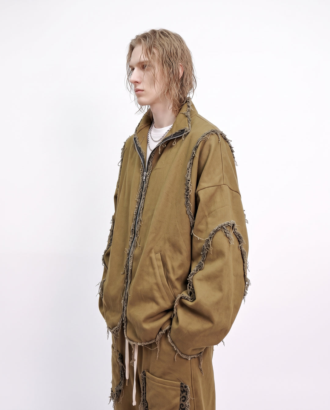 Distressed Zip Jacket na3224
