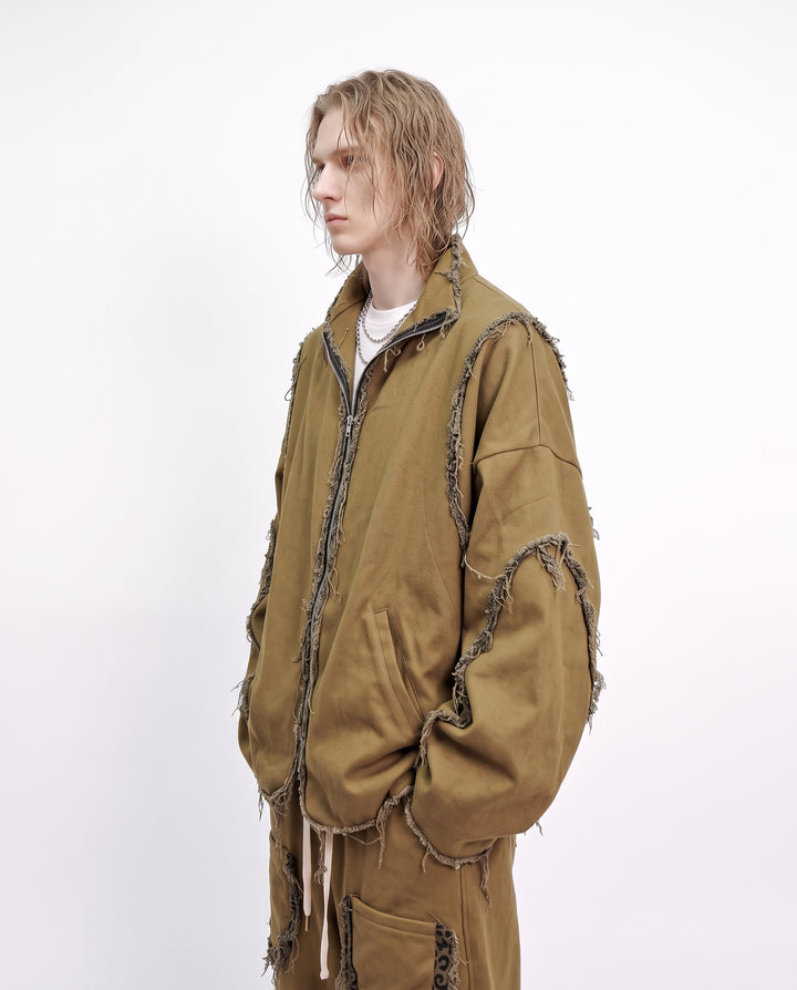 Distressed Zip Jacket na3224
