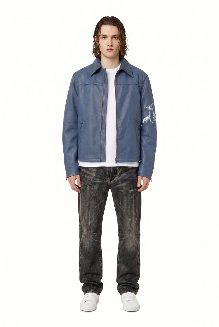Graphic Leather Jacket na2833