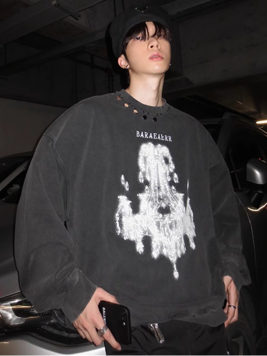 【JH HOMME】printing round neck sweater  na1556