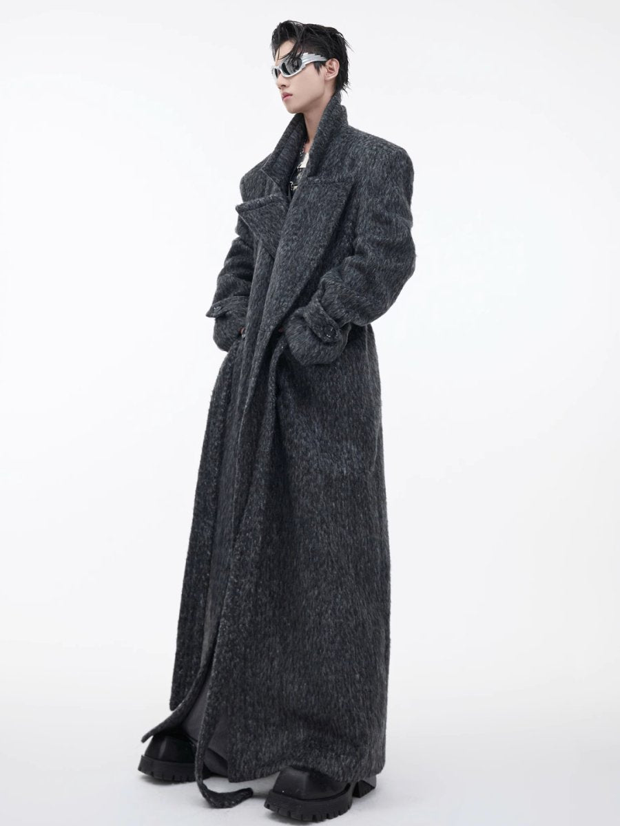 [CultureE] tweed loose long trench coat na1578