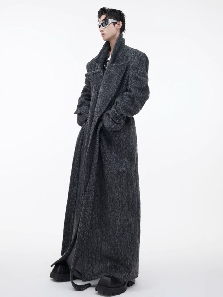 【CulturE】tweed loose long trench coat  na1578