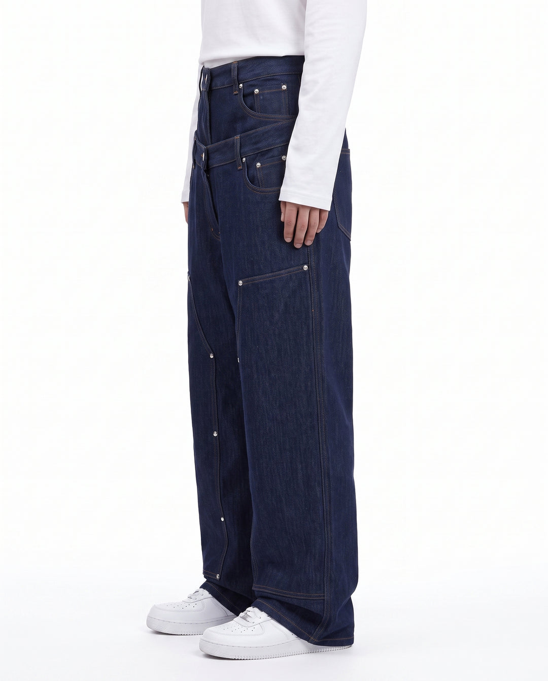 Studded Wide Jeans na3054