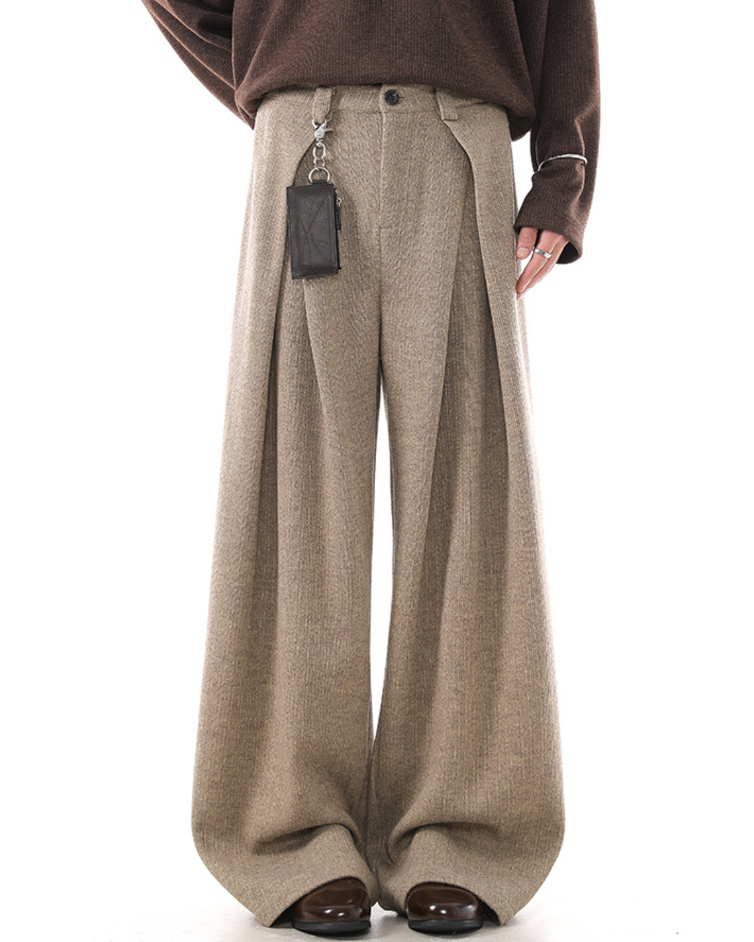 [BLANKIN] Muted Volume Wide Slacks na2284