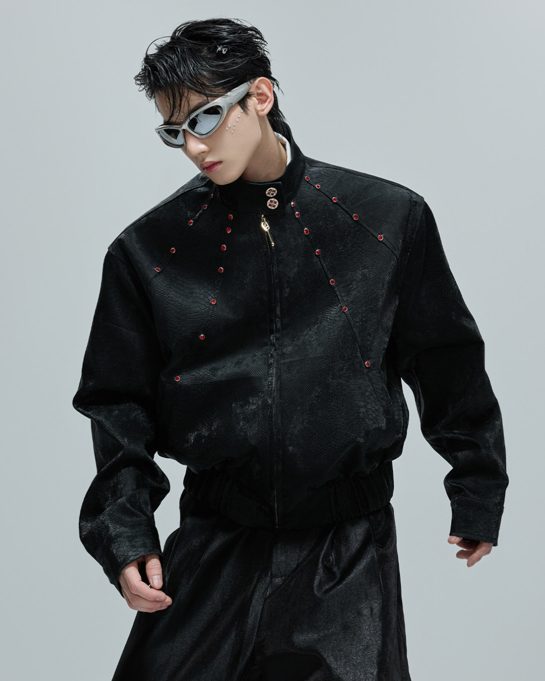 [ArguE CulturE] CRIMSON PYTHON LEATHER JACKET na2293