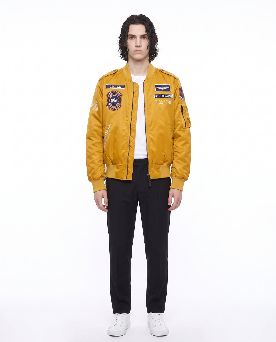 Patched Bomber Jacket na2988