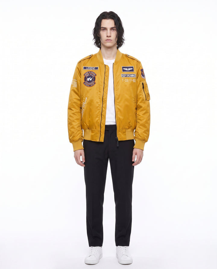 Patched Bomber Jacket na2988
