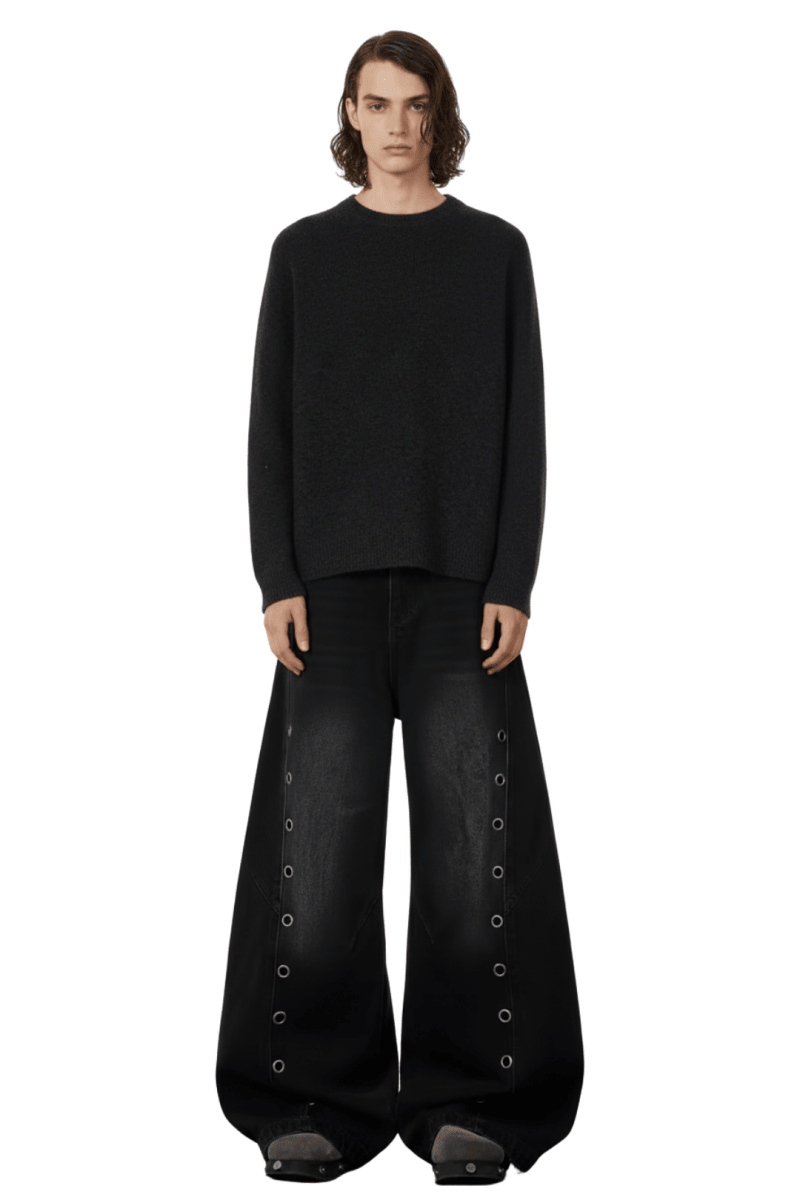 Shadow Wash Oversized Denim Pants na2408