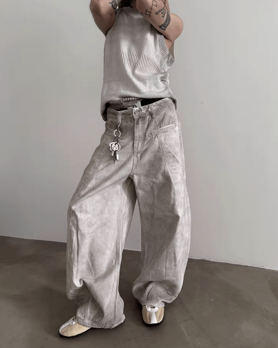 Heavyweight old-wash jeans na1980