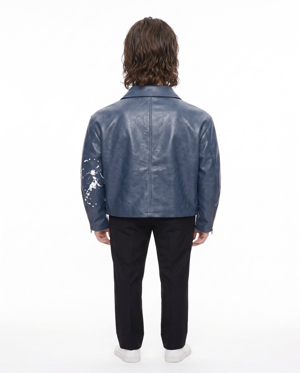 Blue Leather Jacket na2952