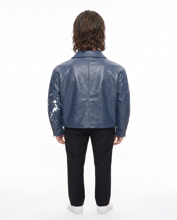 Blue Leather Jacket na2952