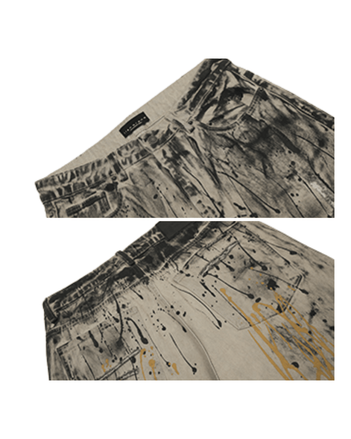 [BLANKIN] ink graffiti loose high street pants na2049