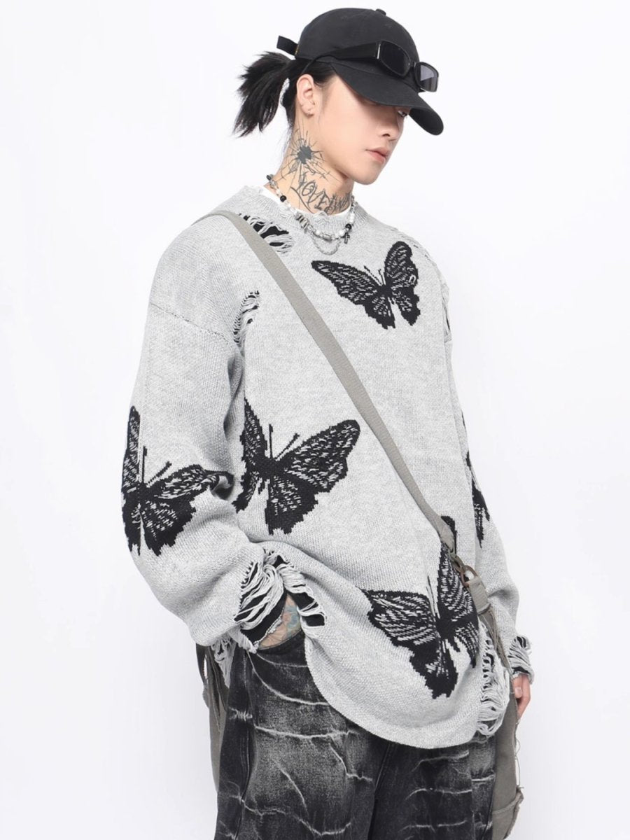 【Mz】broken holes design oversize knit na1545