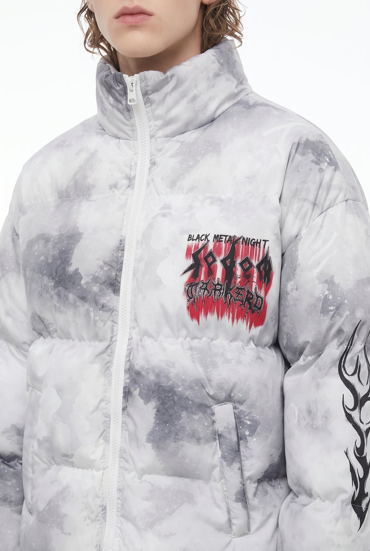 Graphic Puffer Jacket na2829