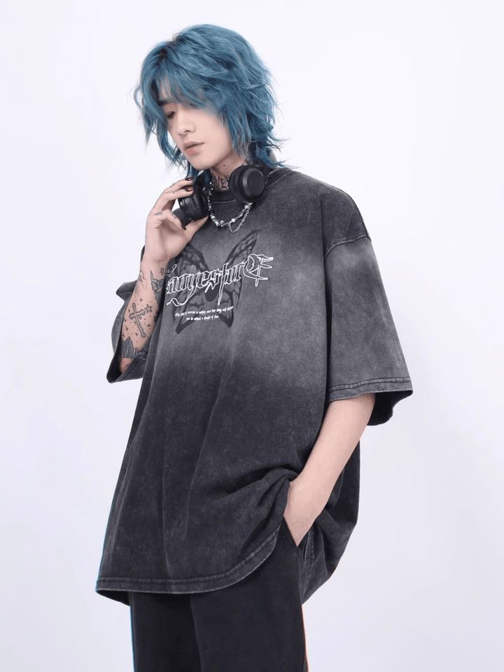 【Mz】 Heavy Vintage Washed High Street T-Shirt na1177