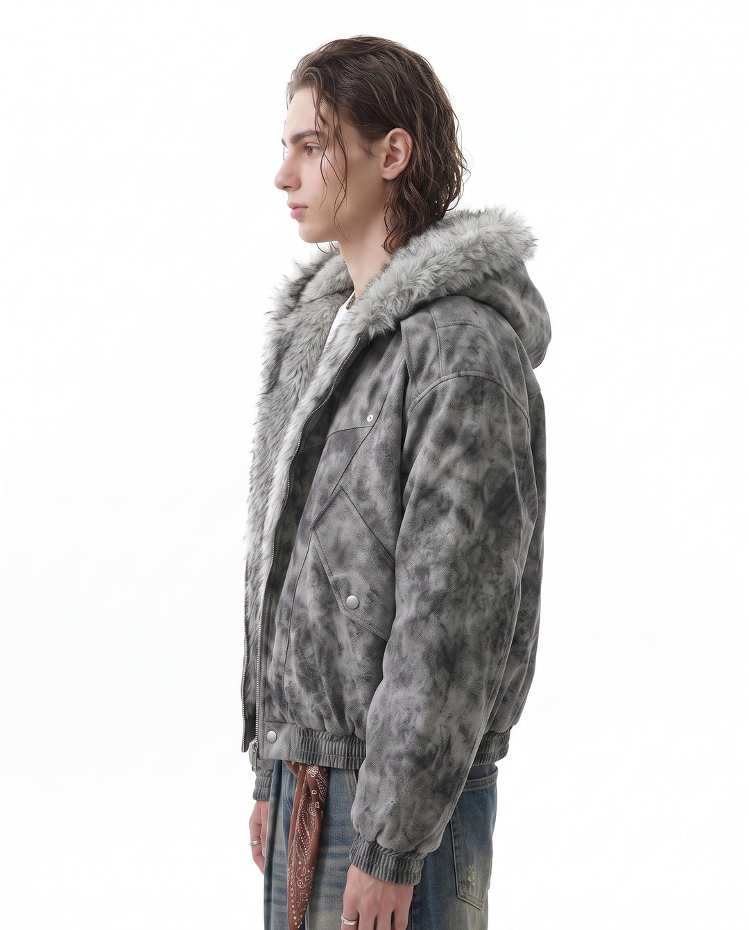 Fur Hooded Jacket na3067
