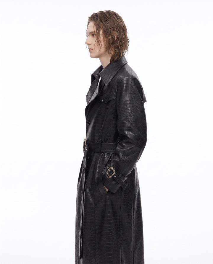 Leather Trench Coat na2990