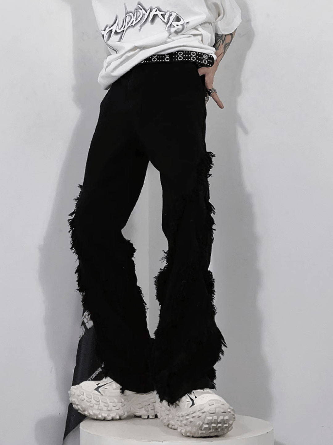 [76STREET] high street design straight long pants na993