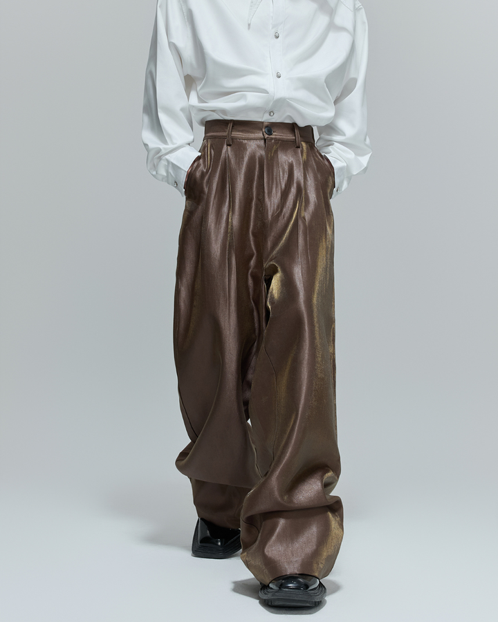 [ArguE CulturE]Luxe Sheen Wide Trousers na2268
