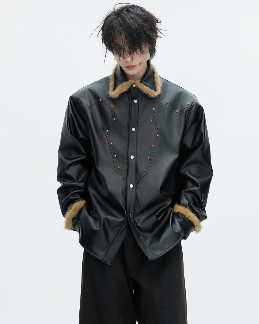 【ArguE CulturE】CRIMSON STUD LEATHER JACKET na2292