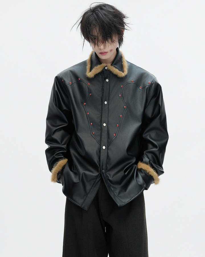 【ArguE CulturE】CRIMSON STUD LEATHER JACKET na2292