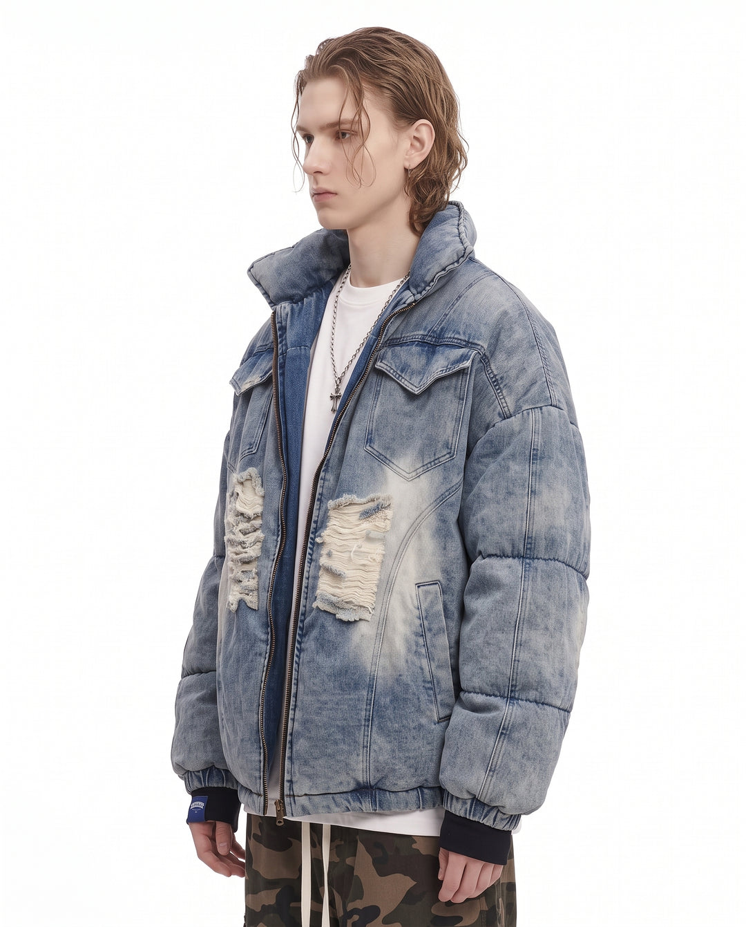 Distressed Denim Jacket na3222
