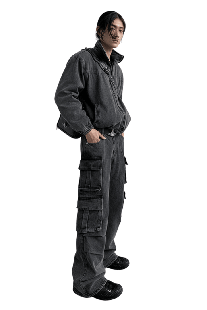 [GENESISBOY] Heavy Wash Multi-Pocket Jeans na983