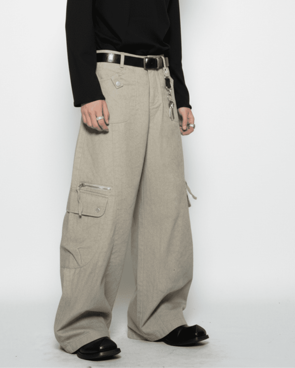 Distressed Wide Slacks na2330