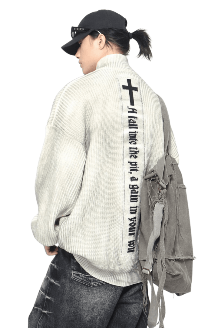 Gothic Cross Zip Knit na2447