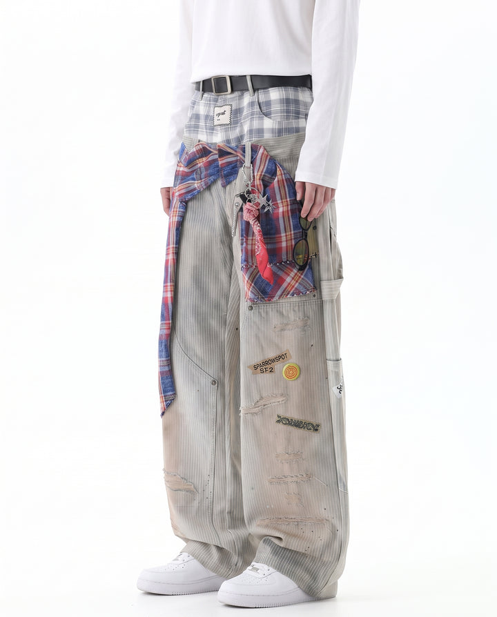 Patchwork Wide Pants na3056