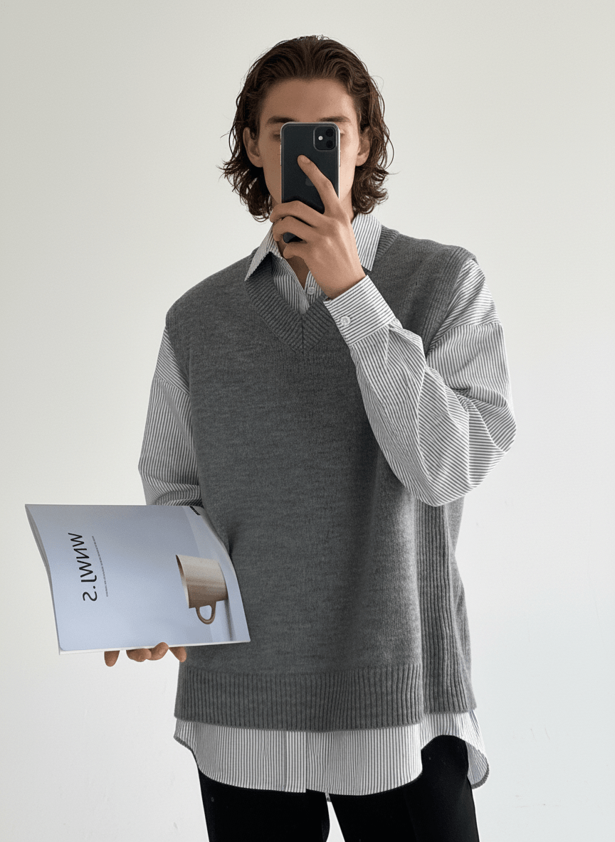 [MRCYC] 컬러 V 넥 베스트 na40